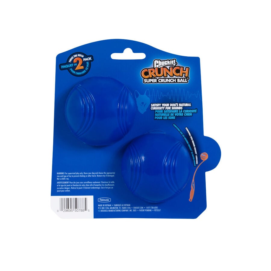 Chuckit! Crunch Pelota con Sonido para perros &ndash; Pack 2, , large Imagen numero 5